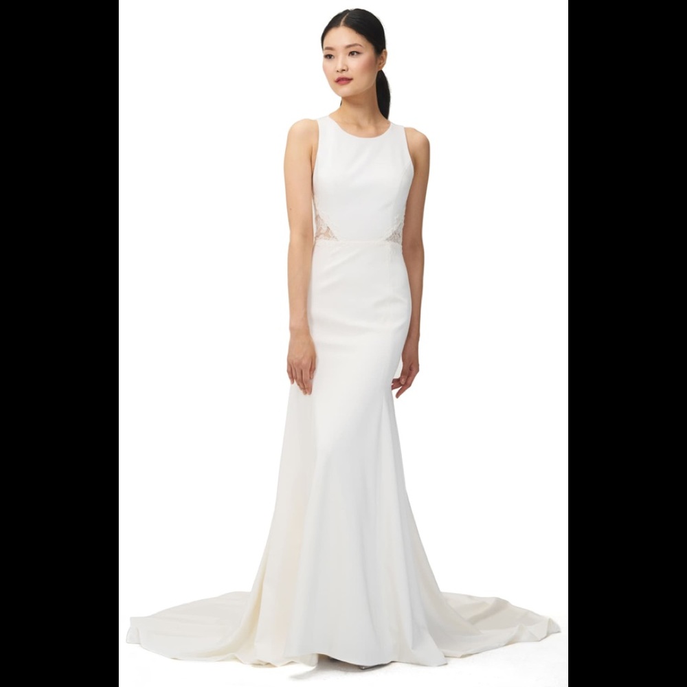 Jenny yoo reid lace and crepe wedding gown